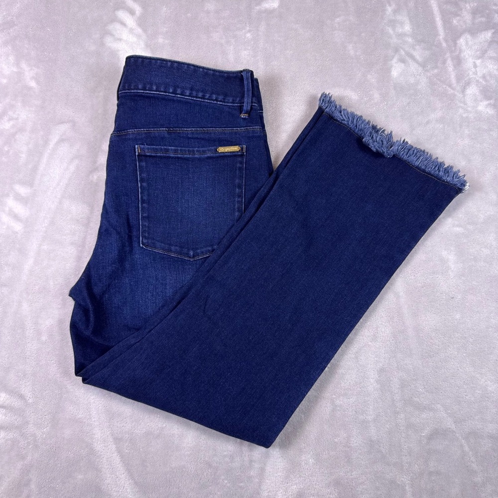 Spartina 449 Juliette High Rise Kick Flare Frayed Hem Jeans Women 10 Dark Wash